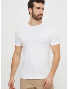Памучна тениска Calvin Klein в бяло с изчистен дизайн K10K112229