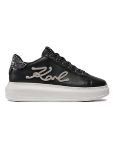 KARL LAGERFELD Sneakers Signia Rhinestone Lo KL62510G 00s-black lthr w/silver
