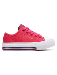 Кецове Tommy Hilfiger Low Cut Lace-Up Sneaker T3A9-33185-1687 M Magenta 385