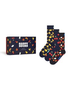 Чорапи Happy Socks Gift Box Food (3 чифта) в тъмносиньо