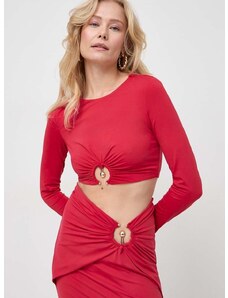 Блуза Bardot в червено с изчистен дизайн