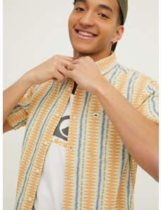 Риза Quiksilver мъжка в бежово със стандартна кройка с класическа яка