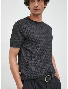 Памучна тениска Michael Kors в черно с десен