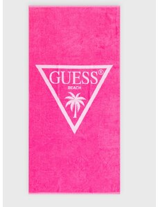 Памучна кърпа Guess в розово