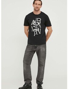 Памучна тениска Armani Exchange в черно с принт 3DZTAA ZJA5Z