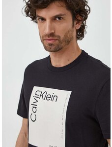 Памучна тениска Calvin Klein в черно с принт K10K112503