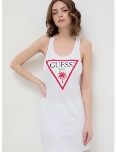 Памучна рокля Guess в бяло къса със стандартна кройка E3GP03 JA914