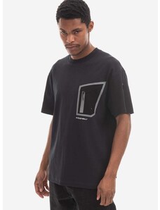 Памучна тениска A-COLD-WALL* Technical Polygon T-Shirt ACWMTS089 BLACK в черно с принт