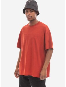 Памучна тениска A-COLD-WALL* Overdye ACWMTS088 WINE в червено с апликация