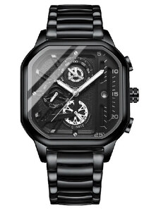 Мъжки часовник Poedagar CS1417, неръждаема стомана, черен, черно-сребърен циферблат