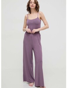 Домашен панталон BOSS в лилаво със стандартна кройка, с висока талия 50515585