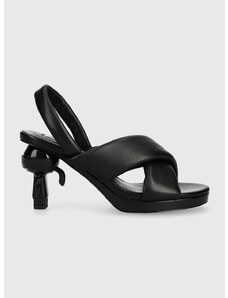 Кожени сандали Karl Lagerfeld IKON HEEL в черно KL39024