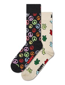Happy Socks Къси чорапи 'Peace' кремаво / зелено / огнено червено / черно
