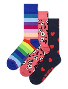 Happy Socks Къси чорапи нощно синьо / светлосиньо / сьомга / мръсно бяло