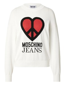Moschino Jeans Пуловер червено / черно / бяло