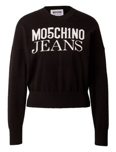 Moschino Jeans Пуловер черно / бяло