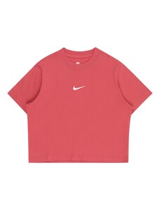 Nike Sportswear Тениска 'ESSNTL' червена боровинка / бяло