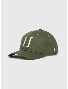 Памучна шапка с козирка Les Deux в зелено с апликация