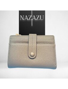 NAZAZU Компактно дамско портмоне с много прегради - Бежово - сив 040205