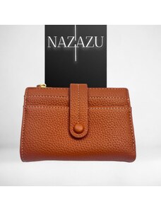 NAZAZU Компактно дамско портмоне с много прегради - Кафяво 040203