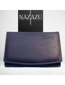 NAZAZU Елегантно дамско портмоне с много прегради от Естествена кожа - Лилаво 040220