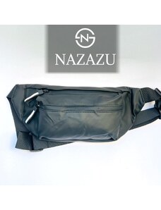 NAZAZU Мъжка чанта от водоустойчива материя и ципове - Черна 040225