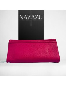NAZAZU Дамско портмоне с дръжка за китка и много отделения- Фуксия -040215