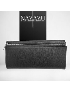 NAZAZU Стилно дамско портмоне с магнит тип книга - Черно 040213