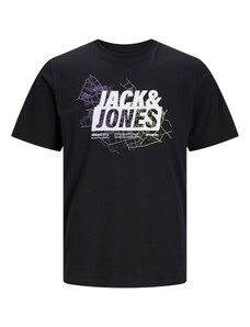 JACK & JONES Тениска 'MAP' пастелно жълто / лилав / черно / бяло