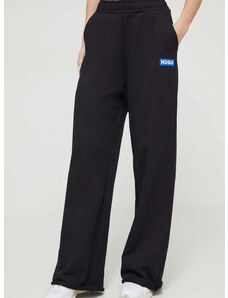 Памучен спортен панталон Hugo Blue в черно с принт 50515809