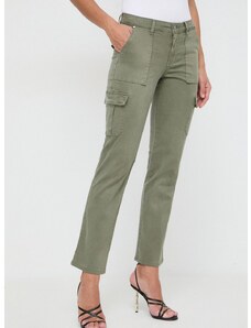 Панталон Guess в зелено със стандартна кройка, с висока талия W4RB59 W93CL