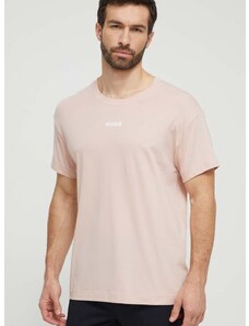 Домашна тениска HUGO в розово с принт 50518646
