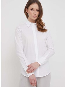 Риза Calvin Klein дамска в бяло със стандартна кройка с класическа яка K20K206946