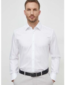 Памучна риза BOSS мъжка в бяло със стандартна кройка с класическа яка 50512842
