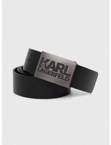 Кожен колан Karl Lagerfeld мъжки в черно 542437.815300