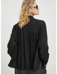 Риза BA&SH MONICA дамска в черно със стандартна кройка с класическа яка 1E24MONI