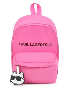 Детска раница Karl Lagerfeld в розово голям размер с апликация