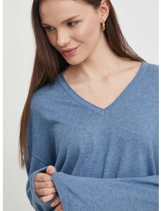 Пуловер с кашмир Mos Mosh в синьо от лека материя