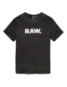 G-Star RAW Тениска 'Holorn' черно / бяло