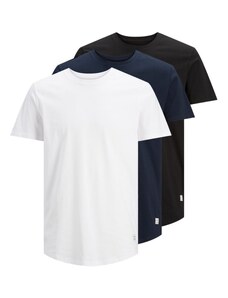 JACK & JONES Тениска 'Noa' морскосиньо / черно / бяло