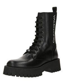 Valentino Shoes Ниски ботуши с връзки 'Combat' черно / бяло