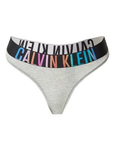 Calvin Klein Underwear Стринг 'Intense Power Pride' лазурно синьо / сив меланж / оранжево / черно