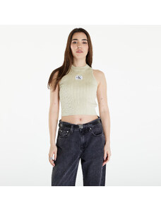 Calvin Klein Jeans Woven Label SweaterTank Top Green Haze