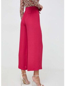 Панталон с коприна Marella в розово с широка каройка, висока талия 2413131134200