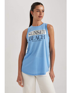 DEFACTO Regular Fit Slogan Printed Sleeveless T-Shirt