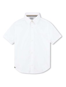 Детска памучна риза BOSS в бяло