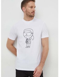 Тениска Karl Lagerfeld в бяло с принт 542221.755054