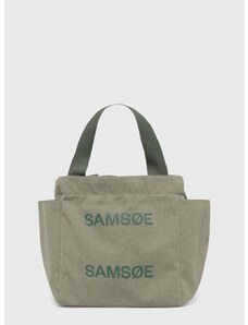 Samsoe Samsoe Памучна чанта Samsoe SALANITA в зелено F24100082