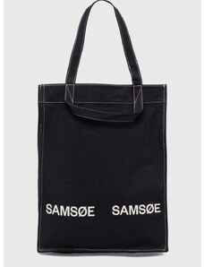 Samsoe Samsoe Памучна чанта Samsoe SALUCCA в черно U24100002