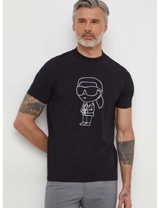 Тениска Karl Lagerfeld в черно с принт 542221.755054